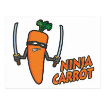 Ninja Carrot Post Card