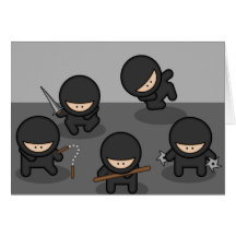 Ninja Greeting Card or Note Card (Blank Inside)