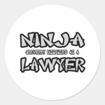 Ninja...Lawyer Round Stickers