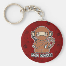 Ninja Monkey! In Red Keychain
