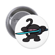 Ninja Monkey On Guard-No Words Pinback Button