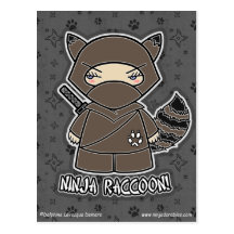 Ninja Racoon! Postcard