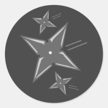 Ninja Stars Round Sticker