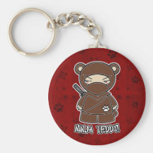 Ninja Teddy! In Red Keychain