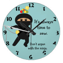 Ninja With Sewing Needle Wall Clock