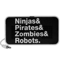 Ninjas and PIrates and Zombies and Robots iPod Speaker
