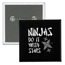Ninjas Do It With Stars Pinback Button