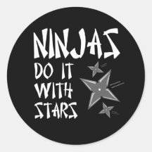 Ninjas Do It With Stars Round Stickers
