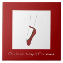 Ninth Day of Christmas Tile - Ballet Slipper tiles