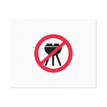 No BBQ barbecue Stretched Canvas Print