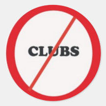 No Clubs Stickers