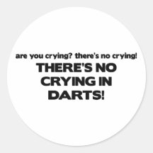 No Crying - Darts Round Stickers