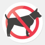 No dogs allowed round stickers