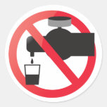 No drinking from the tap round sticker