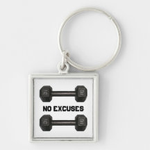 "No Excuses" Dumbbells Keychain