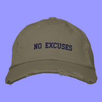 NO EXCUSES embroidered hats
