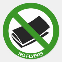 No Flyers Sign Round Sticker