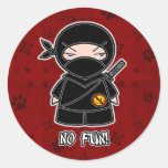 No Fun! Ninja In Red Sticker