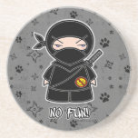 No Fun! Ninjadorables Grey Coaster