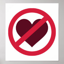 No heart love print