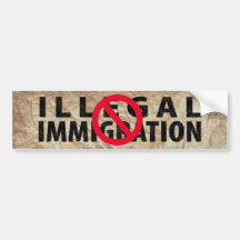 No Illegal Immigration Bumper Sticker