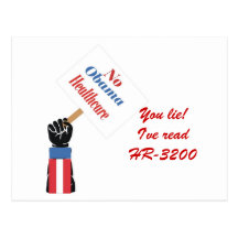 No Obama Healthcare, Postcard