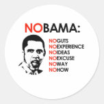 NO OBAMA, NO WAY ROUND STICKER