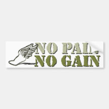 No Pain No Gain - Running Bumper Stickers