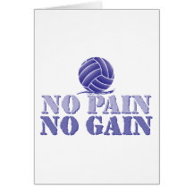 No Pain No Gain Volleyball Cards