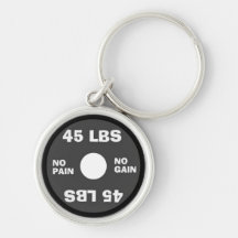No Pain No Gain Weightlifting Keychain
