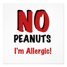 NO Peanuts I'm Allergic Custom Invitations