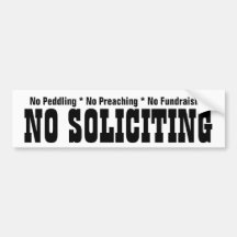 No Peddling No Preaching Bumper Stickers