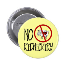 No Redneckery! Funny Redneck Sheep Pinback Button