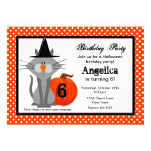 No Scaredy Cats Birthday Party Invitation