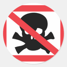 No Skulls Round Stickers