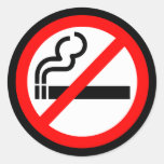 No Smoking Round Sticker