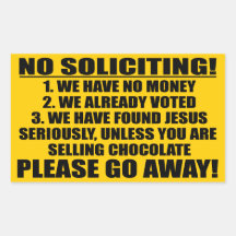 No Soliciting Rectangular Sticker