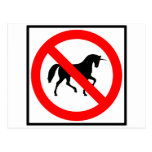 No Unicorns Highway Sign Postcard