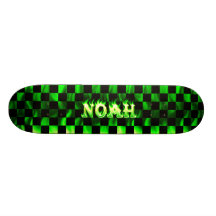 Noah green flame skateboard
