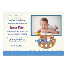 Noah's Ark Christening Invitations