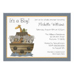 Noah's Ark Yellow Dots Baby Shower Custom Invites