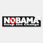 NoBama: Keep the change. Bumper Sticker