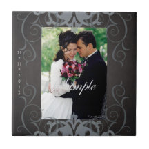 Nobel Add Photo Black Save The Date Tile
