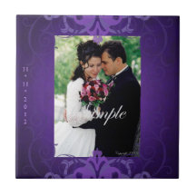 Nobel Add Photo Purple Save The Date Tile