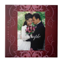 Nobel Add Photo Red Save The Date Tile