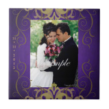 Nobel Photo Brown & Purple Save The Date Tile