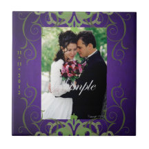 Nobel Photo Purple & Green Save The Date Tile
