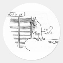Noir Kitty Round Stickers