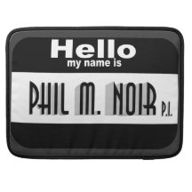 Noir Name Tag MacBook Pro Sleeves