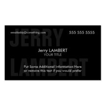 Nom Propre Black Business Card Template